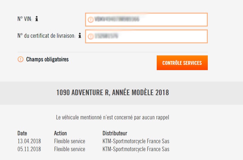 suivi virtuel services et entretiens moto ktm